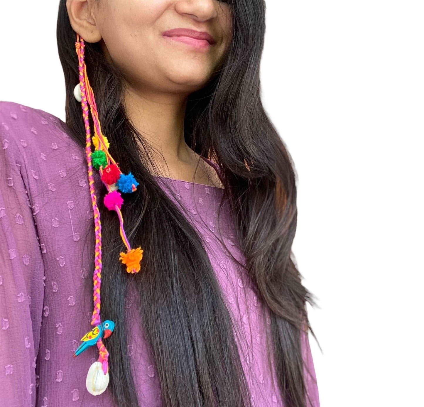 Boho parrot hair accessory