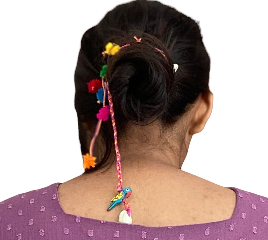 Boho parrot hair accessory