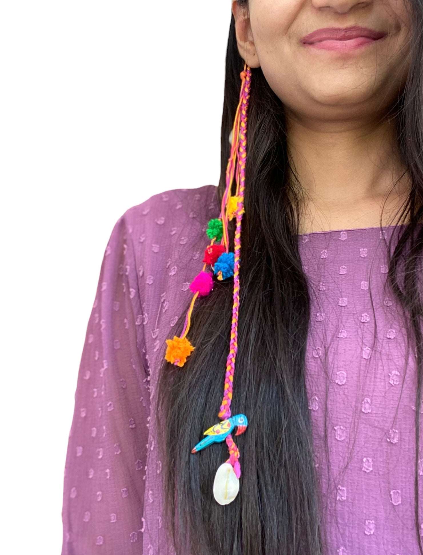 Boho parrot hair accessory