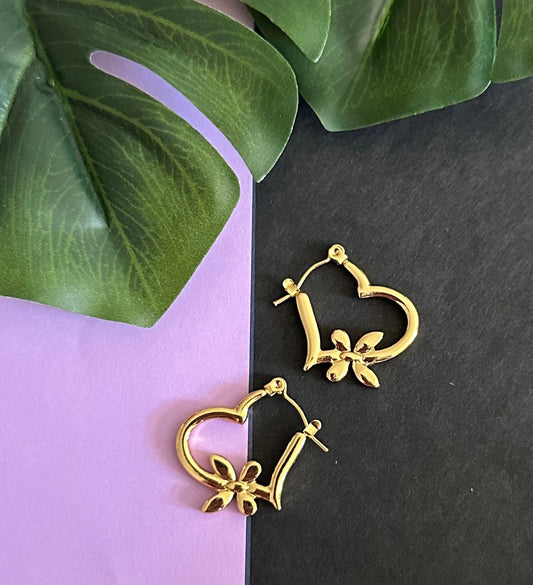 Anti tarnish heart hoops - Kalakari