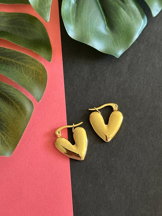 Anti tarnish heart hoops - Kalakari