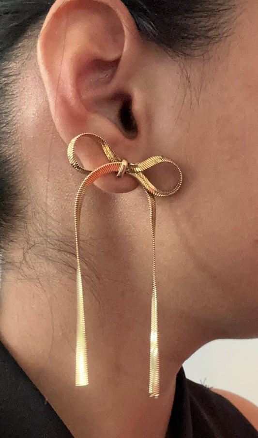Anti tarnish Infinity Bow danglers - Kalakari