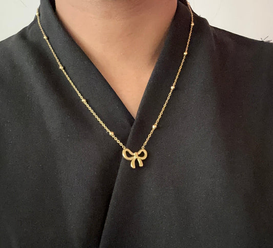 Anti tarnish Infinity bow necklace - Kalakari