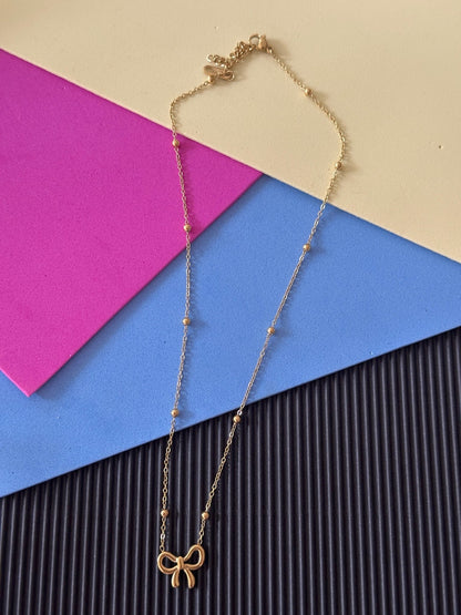 Anti tarnish Infinity bow necklace - Kalakari