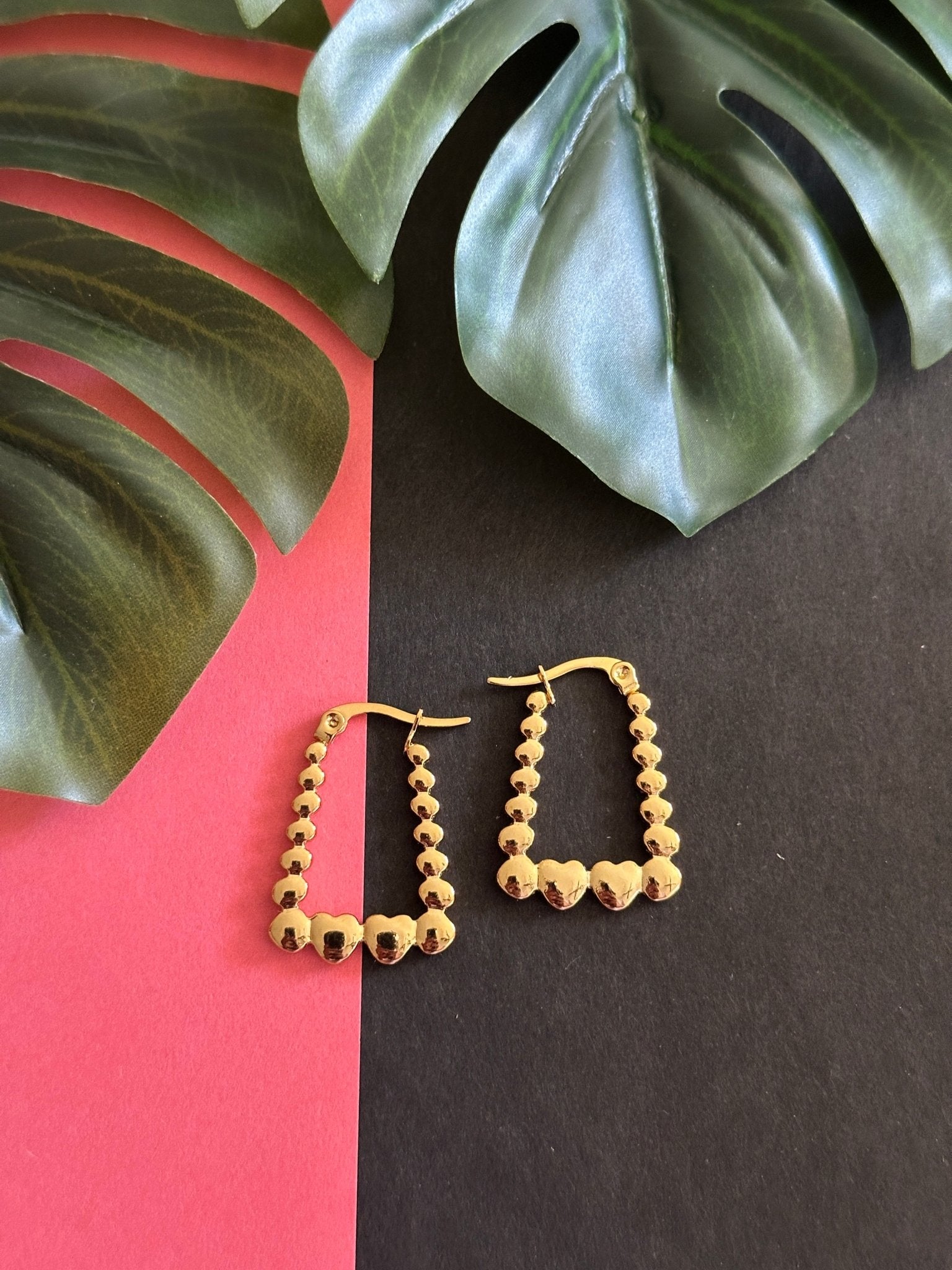 Anti tarnish mini heart hoops - Kalakari