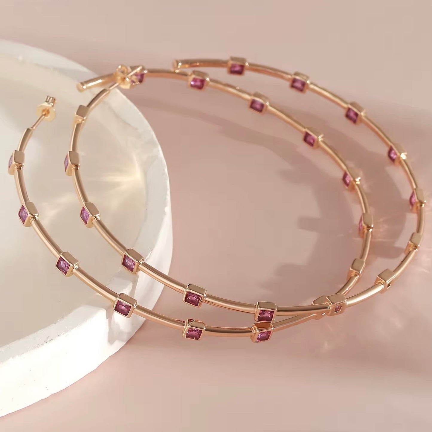 Aurora Glow Hoops – Zircon Statement Hoop Earrings for Women - Kalakari