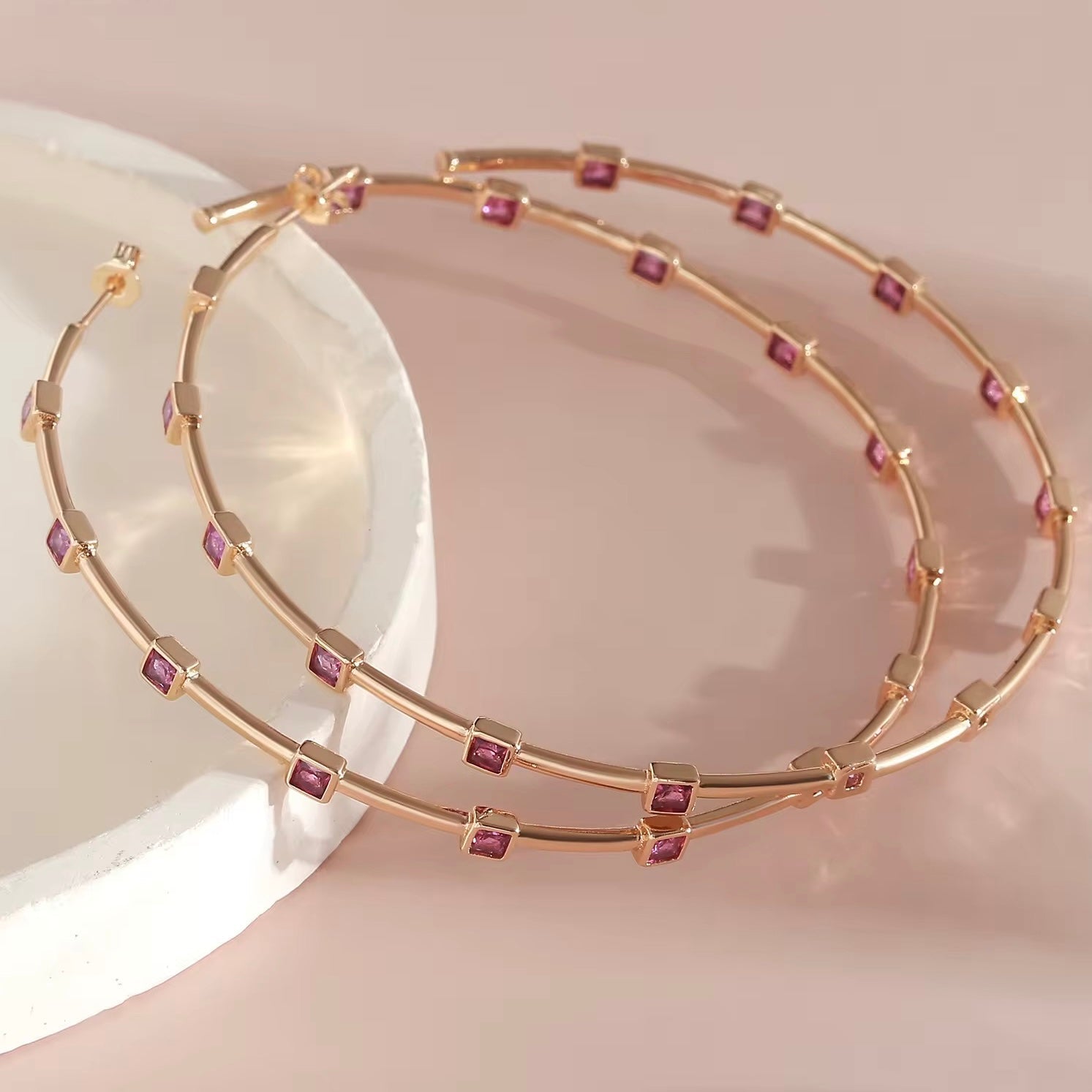 Aurora Glow Hoops – Zircon Statement Hoop Earrings for Women - Kalakari