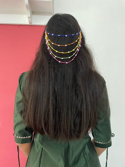 Beaded floral hair accessory - Kalakari