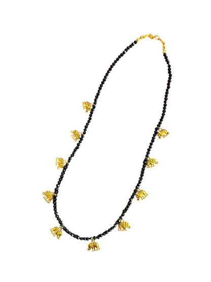 Black elephant necklace - Kalakari