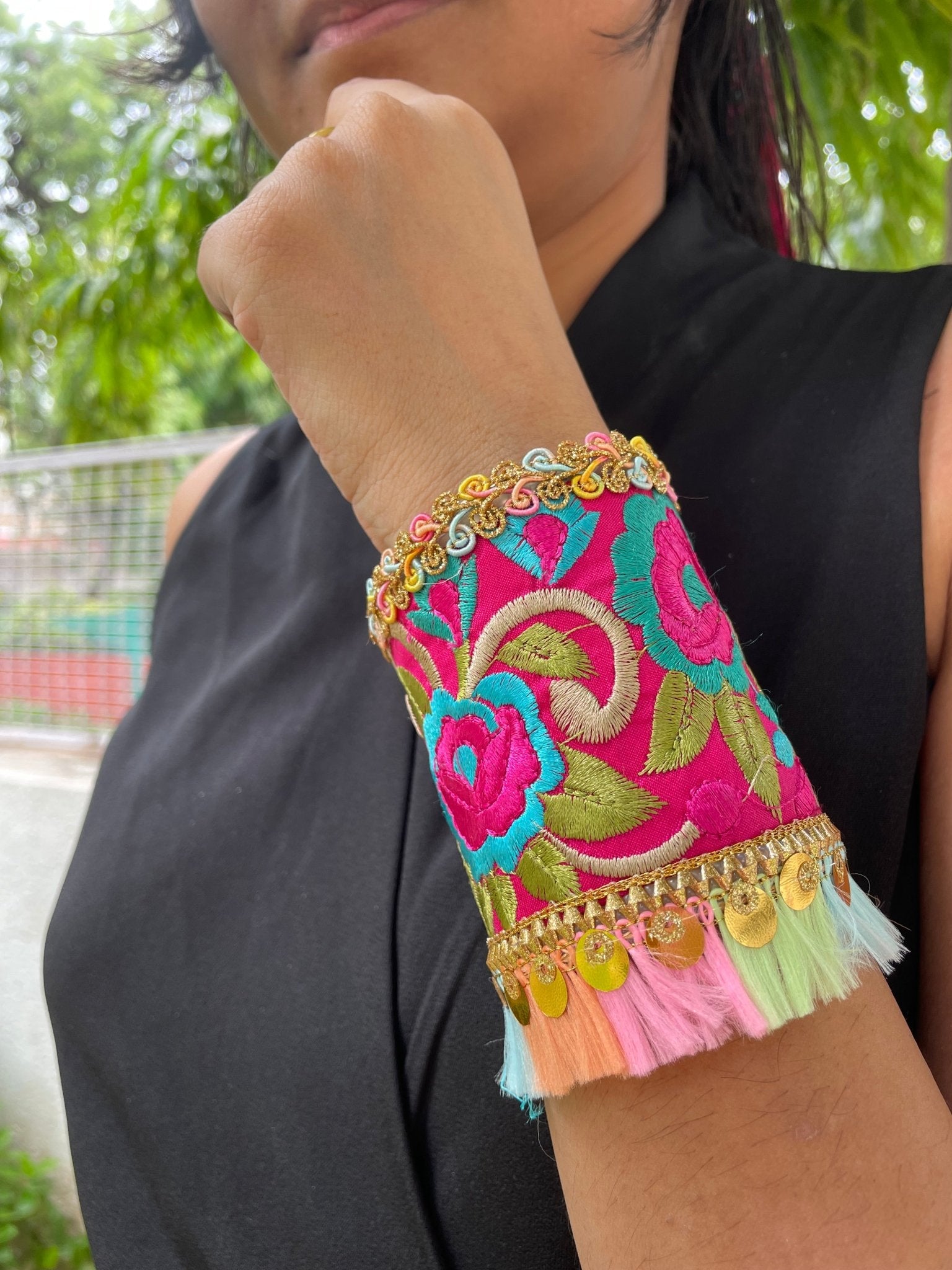 Boho hairbow and adjustable kada - Kalakari