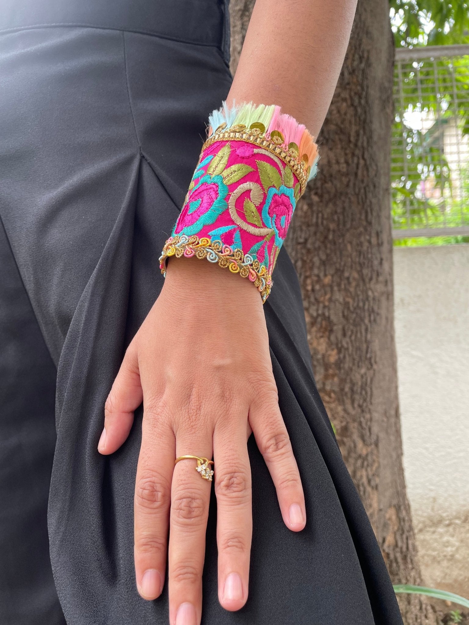 Boho hairbow and adjustable kada - Kalakari