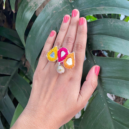 Boho mirror necklace set for Haldi / Mehendi - Kalakari