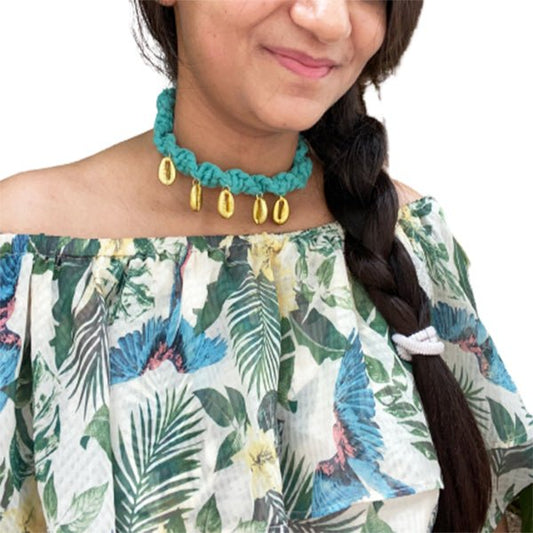 Boho teal necklace - Kalakari