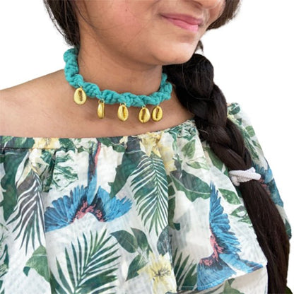 Boho teal necklace - Kalakari