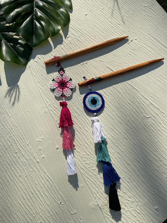 Combo of 2 beaded bun sticks - Kalakari