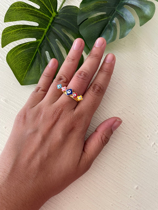 Dainty evil eye ring - Kalakari
