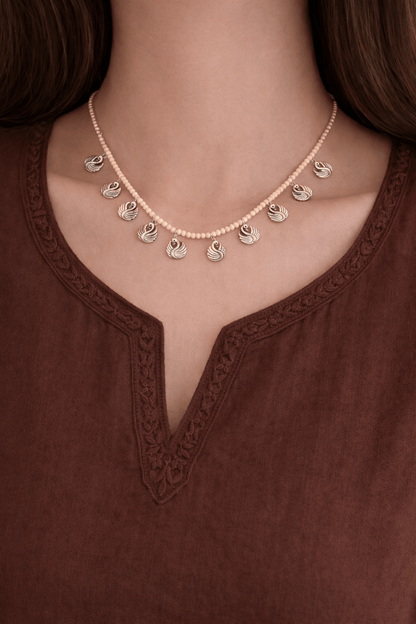 Dainty swan necklace - Kalakari