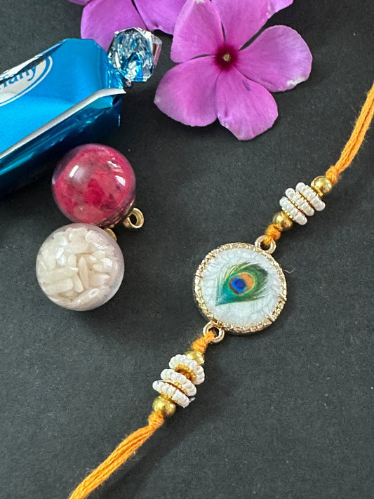 Designer krishna pankh rakhi - Kalakari
