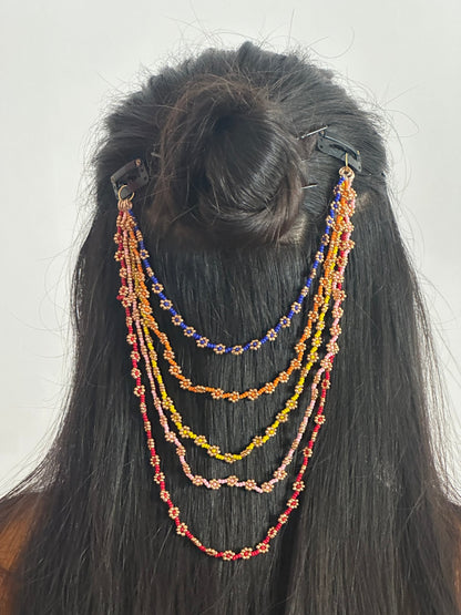 Floral beaded hair accessory - Kalakari
