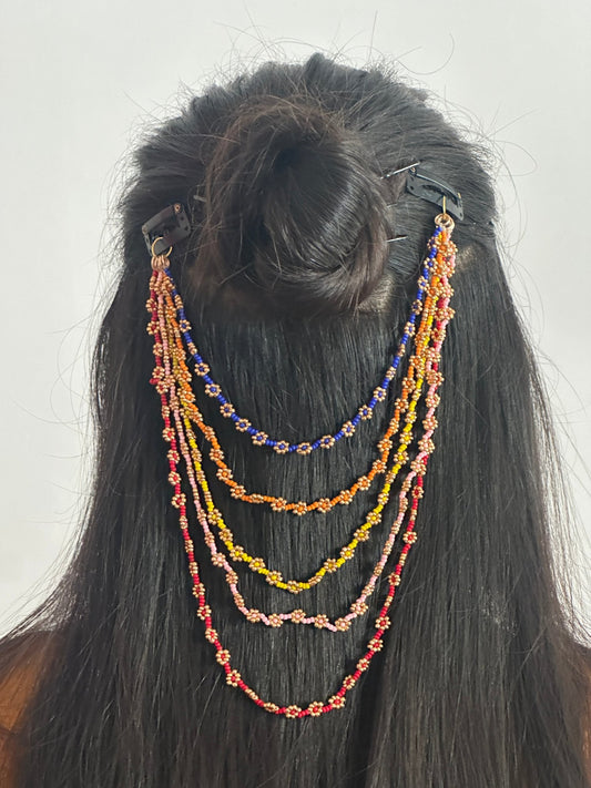 Floral beaded hair accessory - Kalakari