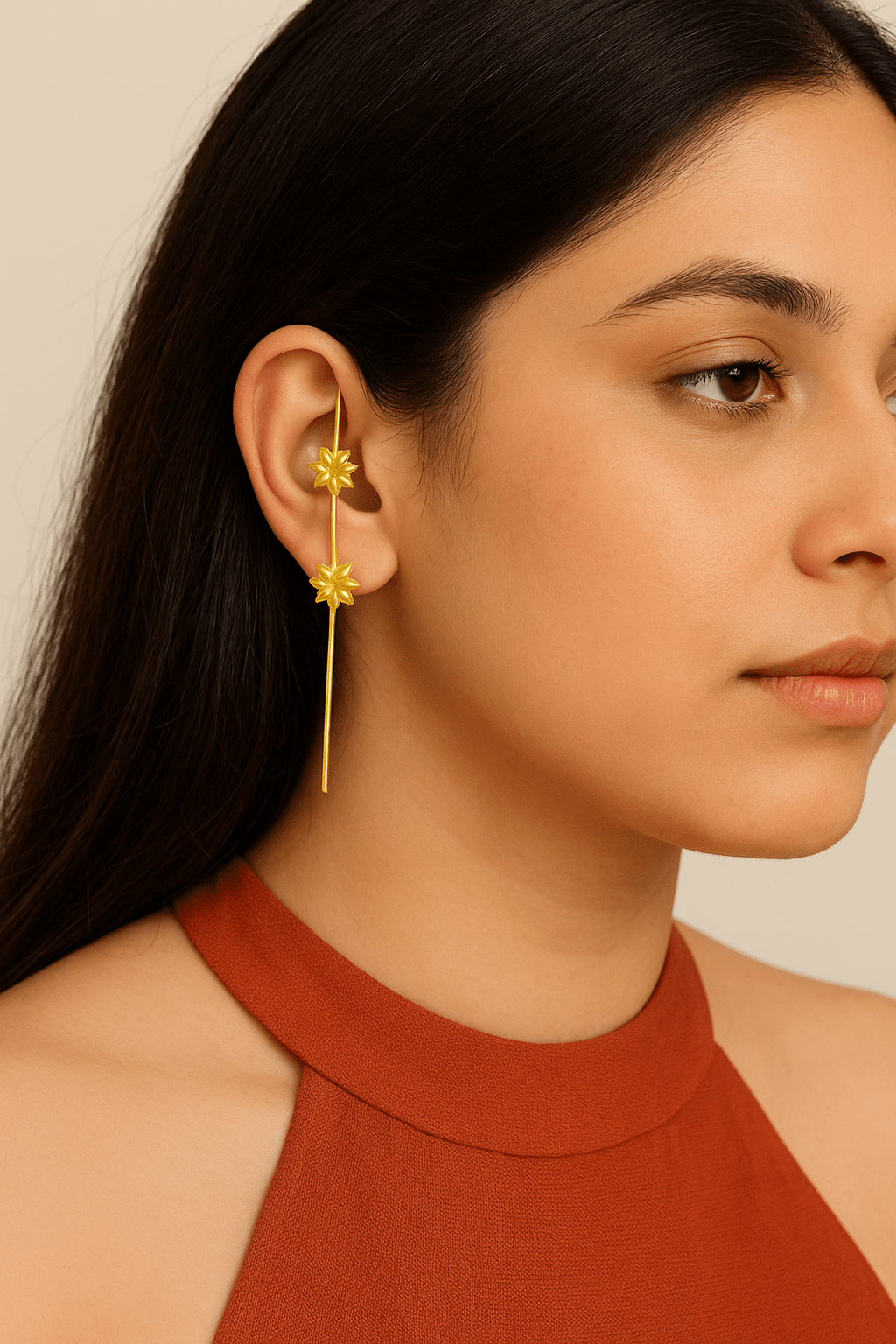 Floral earcuffs - Kalakari