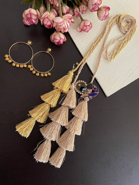 Golden affair parandi and earrings - Kalakari