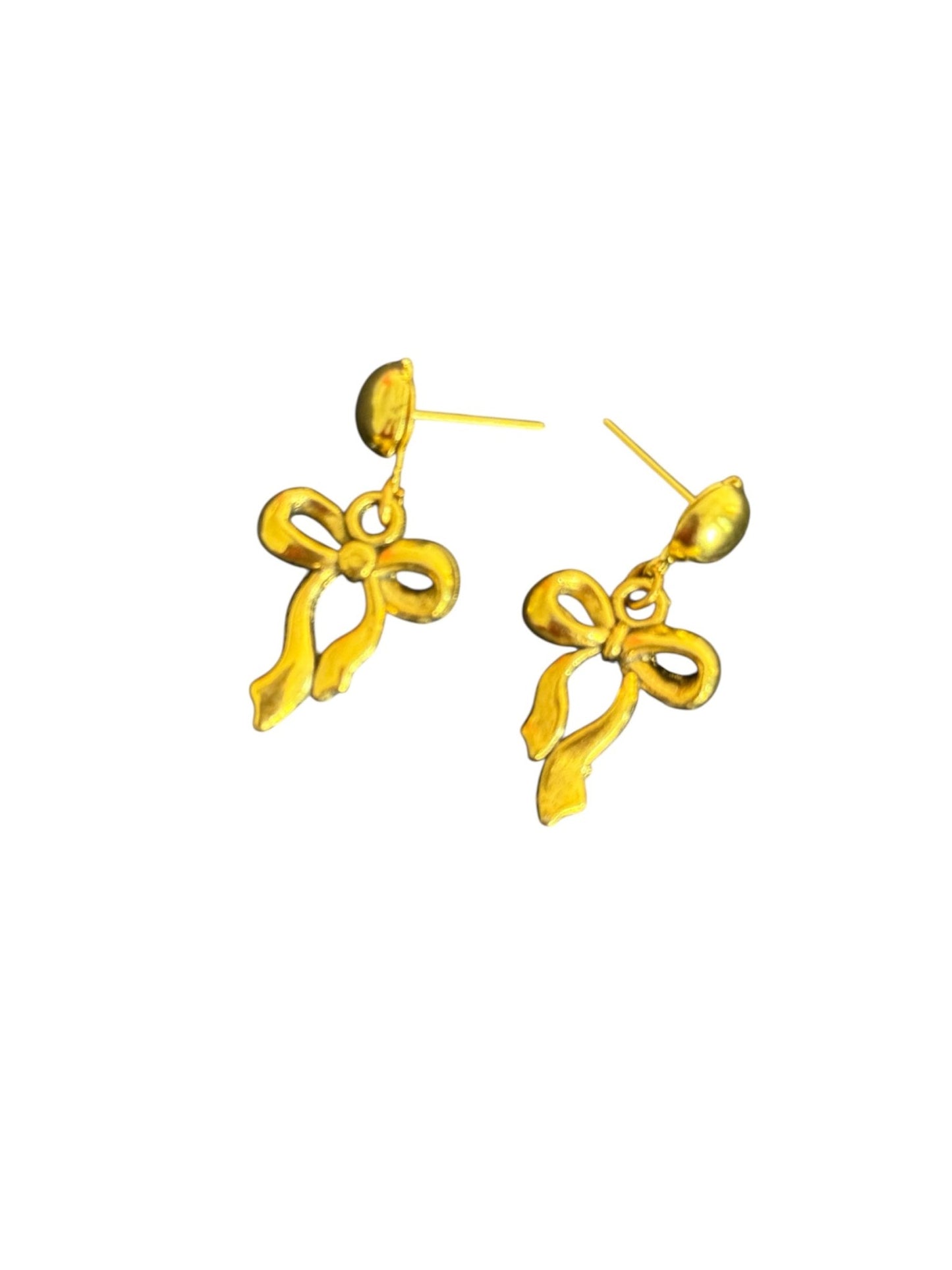 Golden bow earrings - Kalakari