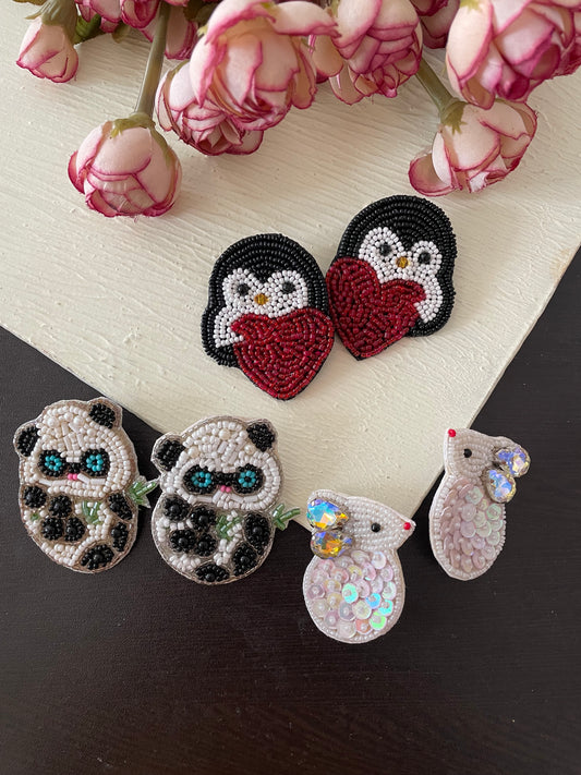 Set of 3 beaded earrings