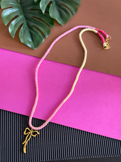 Boho bow necklace