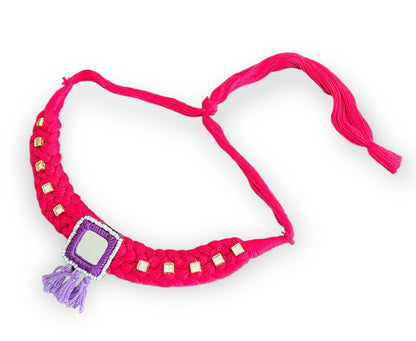 Pink boho choker