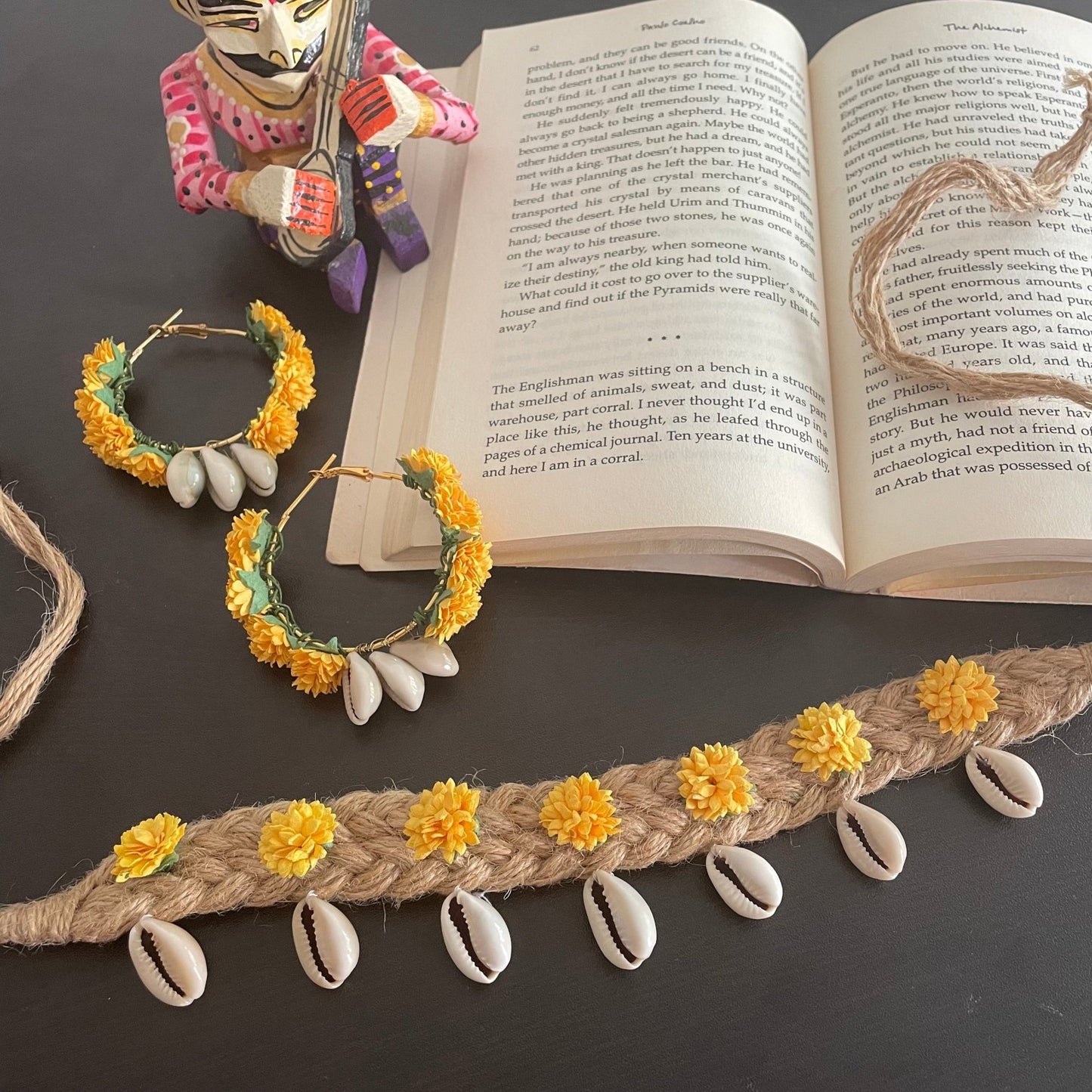 Jute floral necklace set - Kalakari