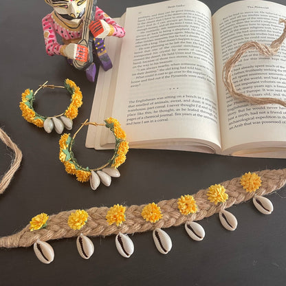 Jute floral necklace set - Kalakari