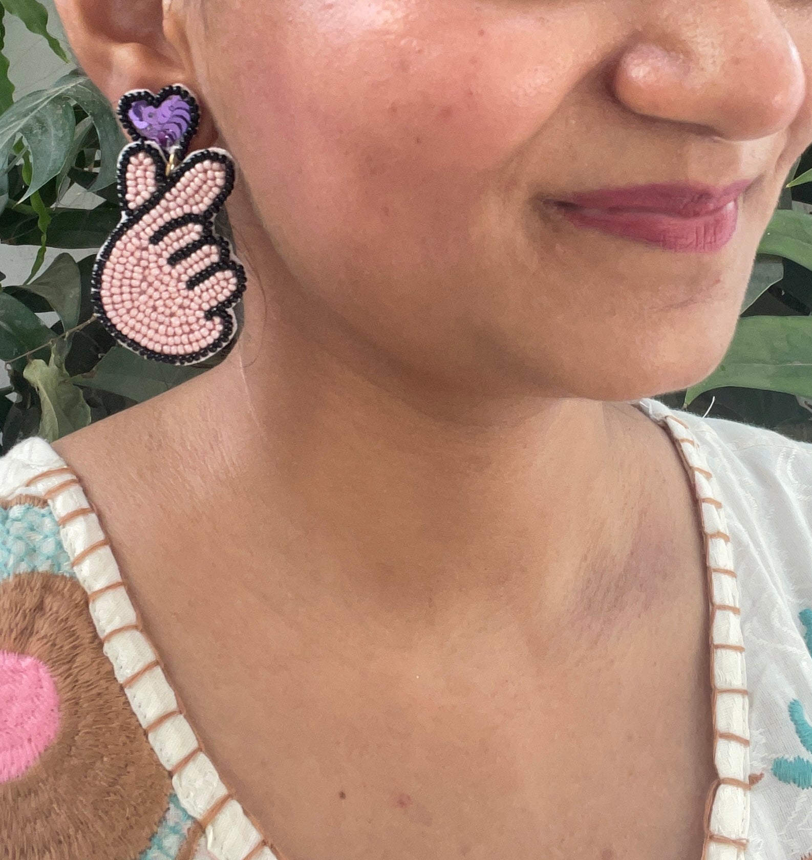 Korean heart earrings - Kalakari