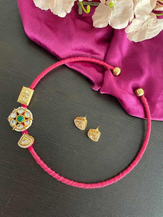 Kundan hasli and studs - Kalakari