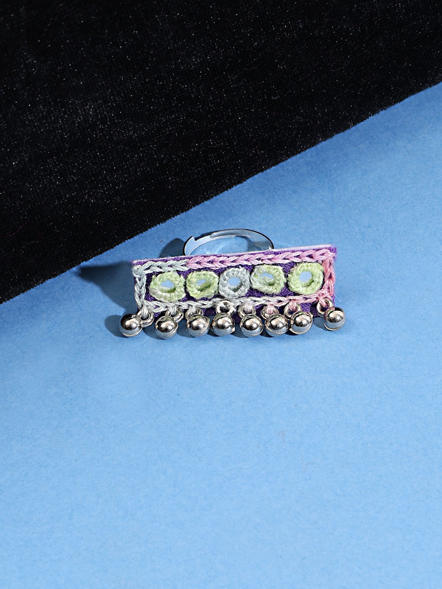 Kutchi work adjustable ring - Kalakari