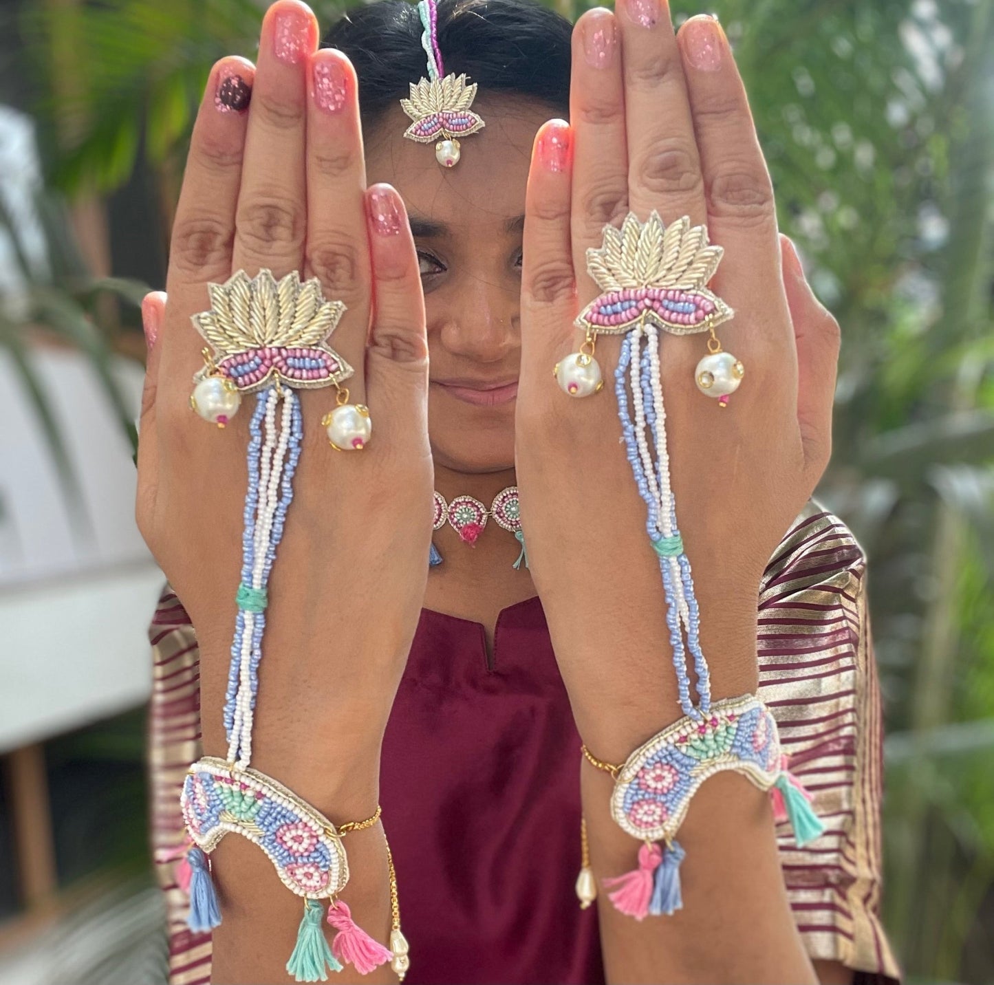 Lotus mehendi/haldi special set - Kalakari