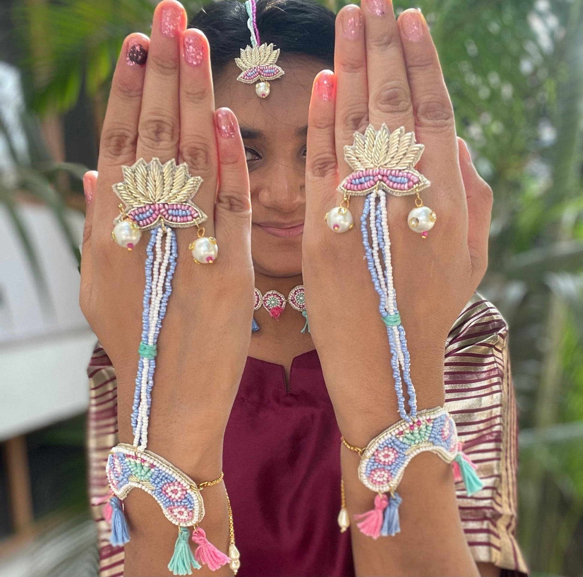 Lotus mehendi/haldi special set - Kalakari