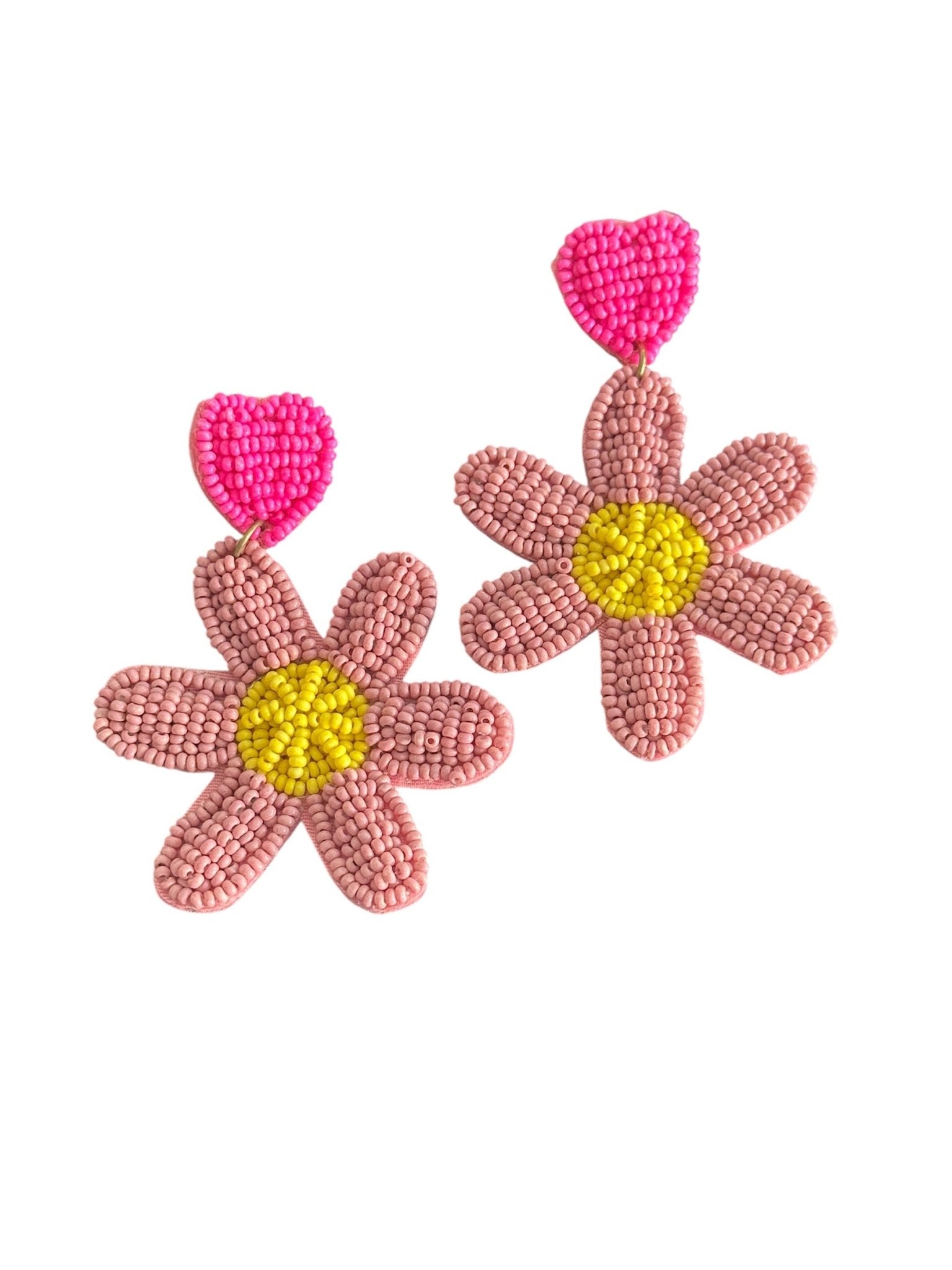 Mauve floral earrings - Kalakari