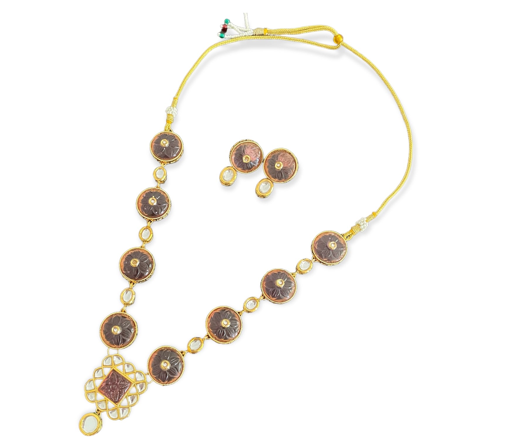 Mauve magic kundan necklace - Kalakari