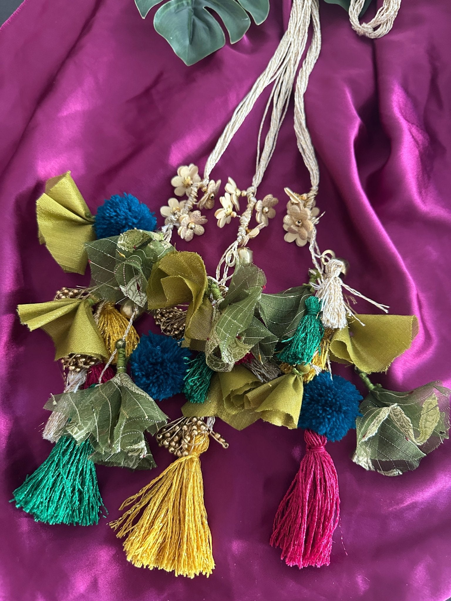 Mehendi special parandi, ring and earrings combo - Kalakari