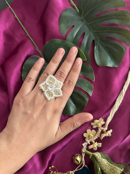 Mehendi special parandi, ring and earrings combo - Kalakari