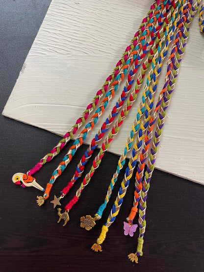 Multicolored gota hairbraids - Kalakari
