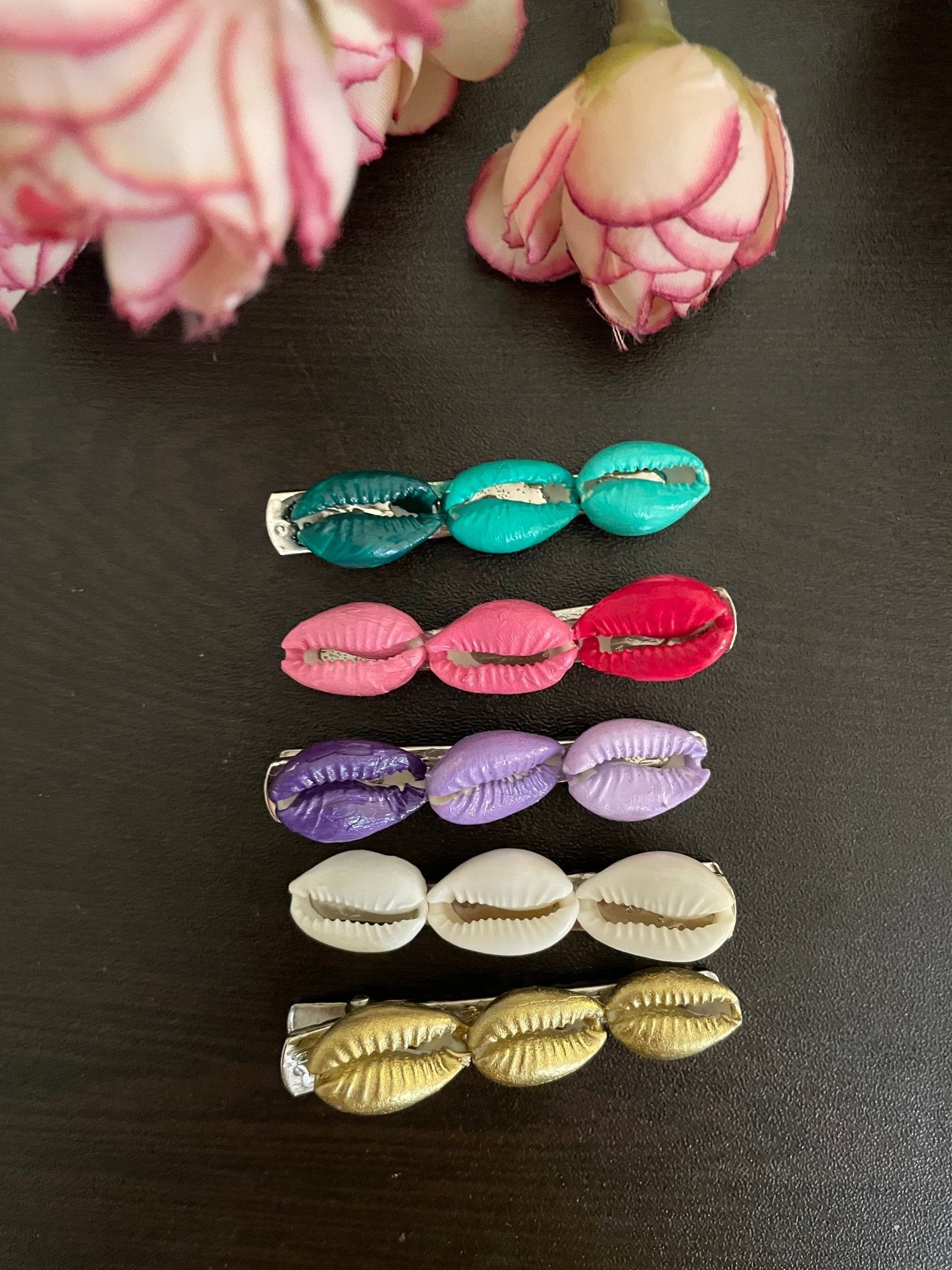 Ombre shell clips - Kalakari