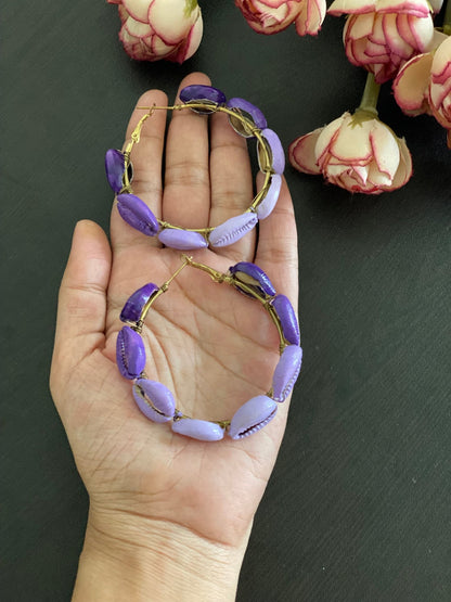 Ombre wrapped shell earrings - Kalakari