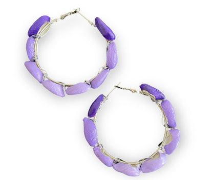 Ombre wrapped shell earrings - Kalakari
