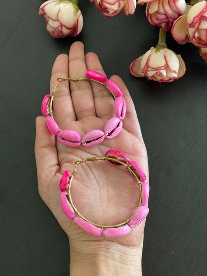 Ombre wrapped shell earrings - Kalakari