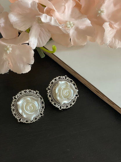 Oxidized rose studs - Kalakari