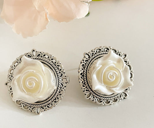 Oxidized rose studs - Kalakari