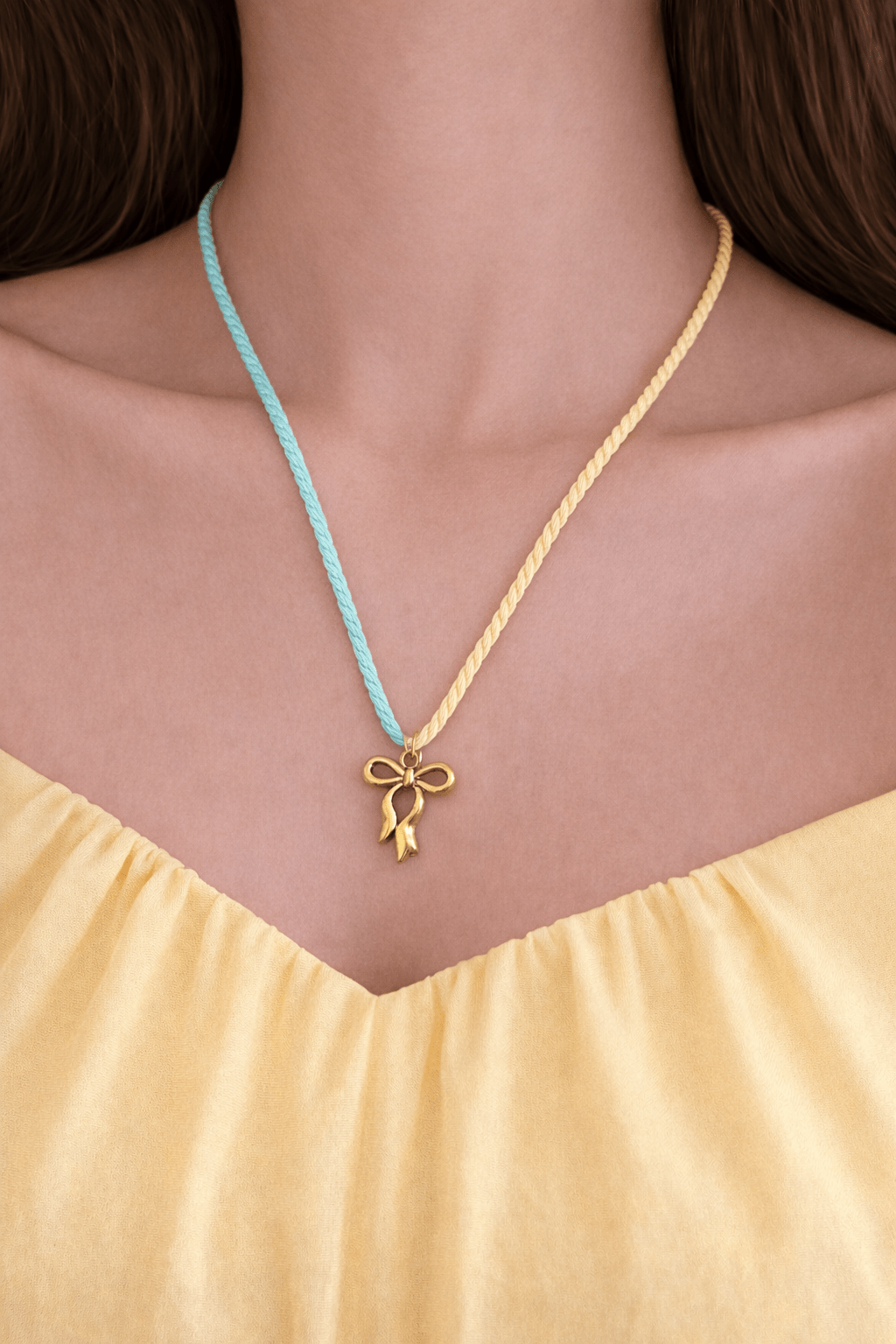 Pastel bow necklace - Kalakari