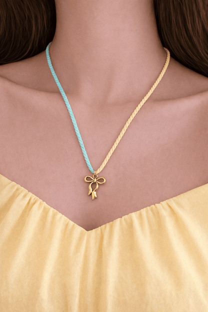 Pastel bow necklace - Kalakari
